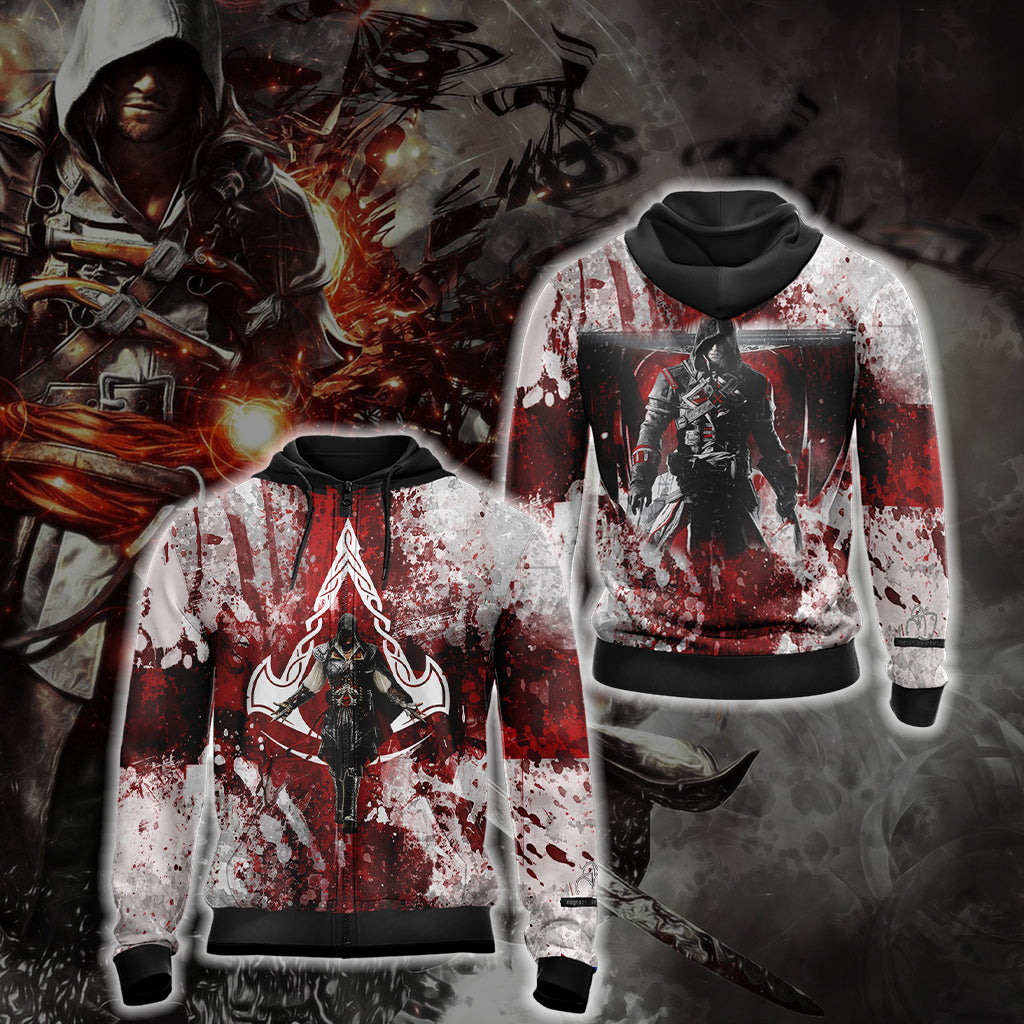 Assassin's Creed Rogue symbol Unisex 3D T-shirt Zip Hoodie XS