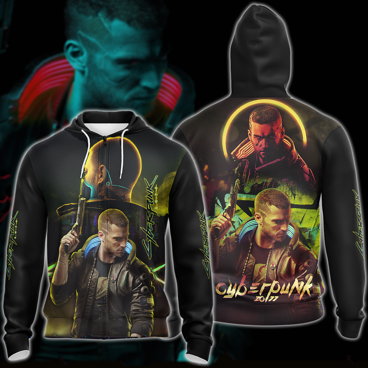 Cyberpunk 2077 Video Game 3D All Over Print T-shirt Tank Top Zip Hoodie Pullover Hoodie Hawaiian Shirt Beach Shorts Jogger Zip Hoodie S
