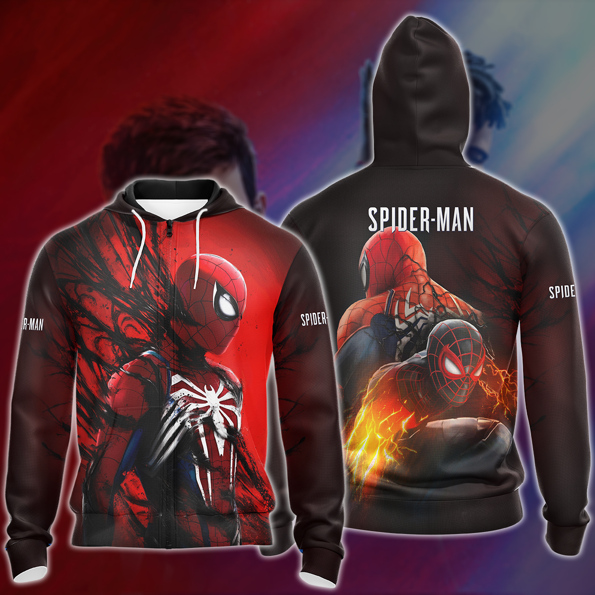 Spider-Man 2 Video Game All Over Printed T-shirt Tank Top Zip Hoodie Pullover Hoodie Hawaiian Shirt Beach Shorts Joggers Zip Hoodie S