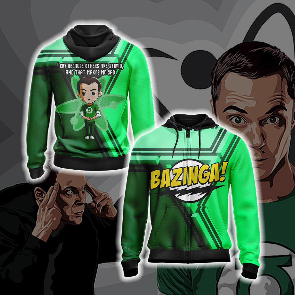 The Big Bang Theory - I Cry Because Others Are Stupid And Make Me Sad Unisex 3D T-shirt Zip Hoodie XS
