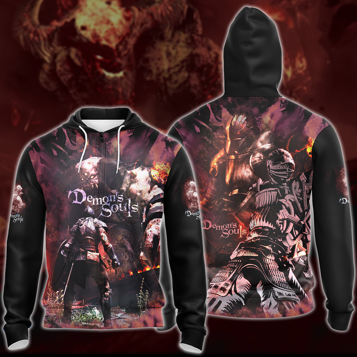 Demon's Souls Video Game 3D All Over Printed T-shirt Tank Top Zip Hoodie Pullover Hoodie Hawaiian Shirt Beach Shorts Jogger Zip Hoodie S