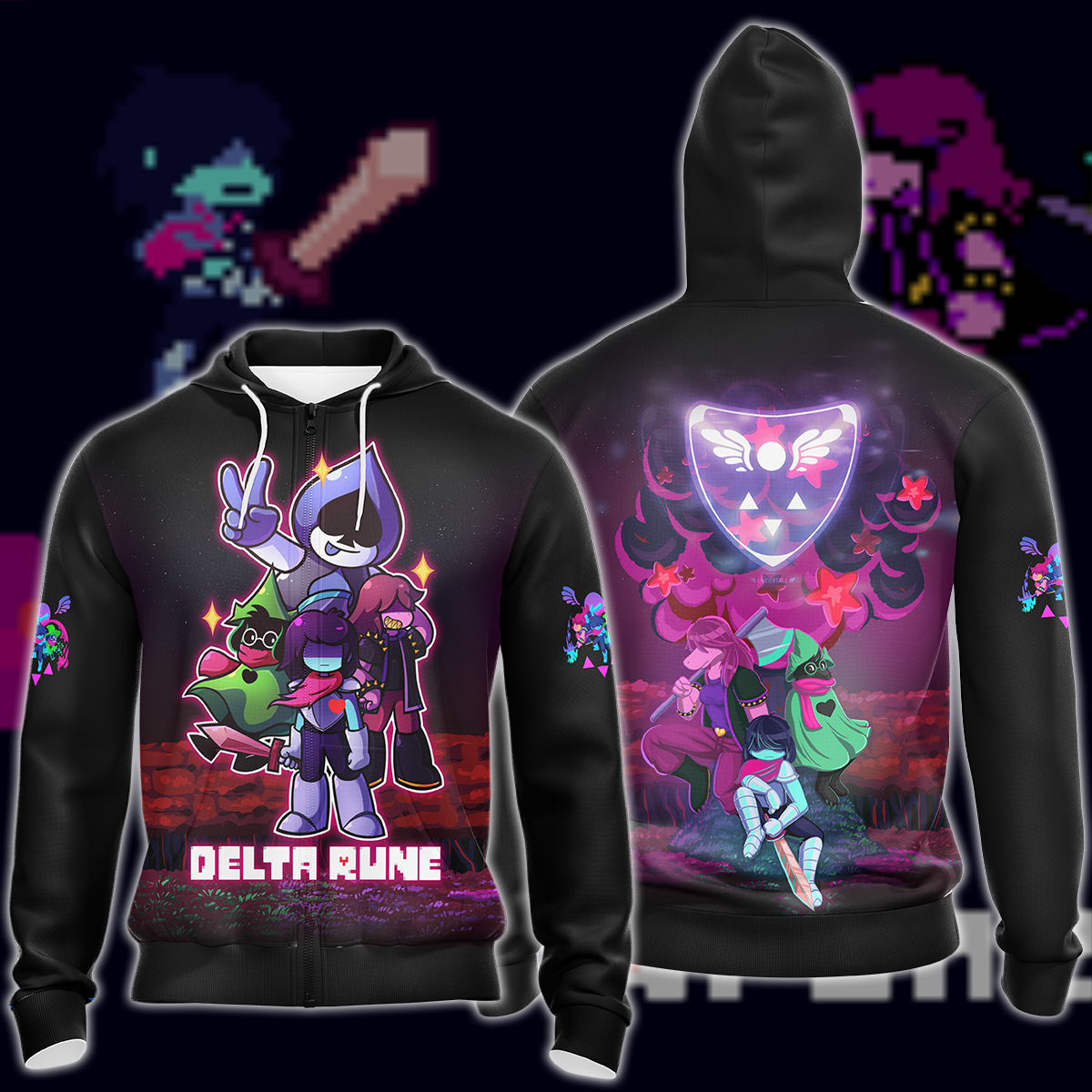 Deltarune Video Game 3D All Over Printed T-shirt Tank Top Zip Hoodie Pullover Hoodie Hawaiian Shirt Beach Shorts Jogger Zip Hoodie S