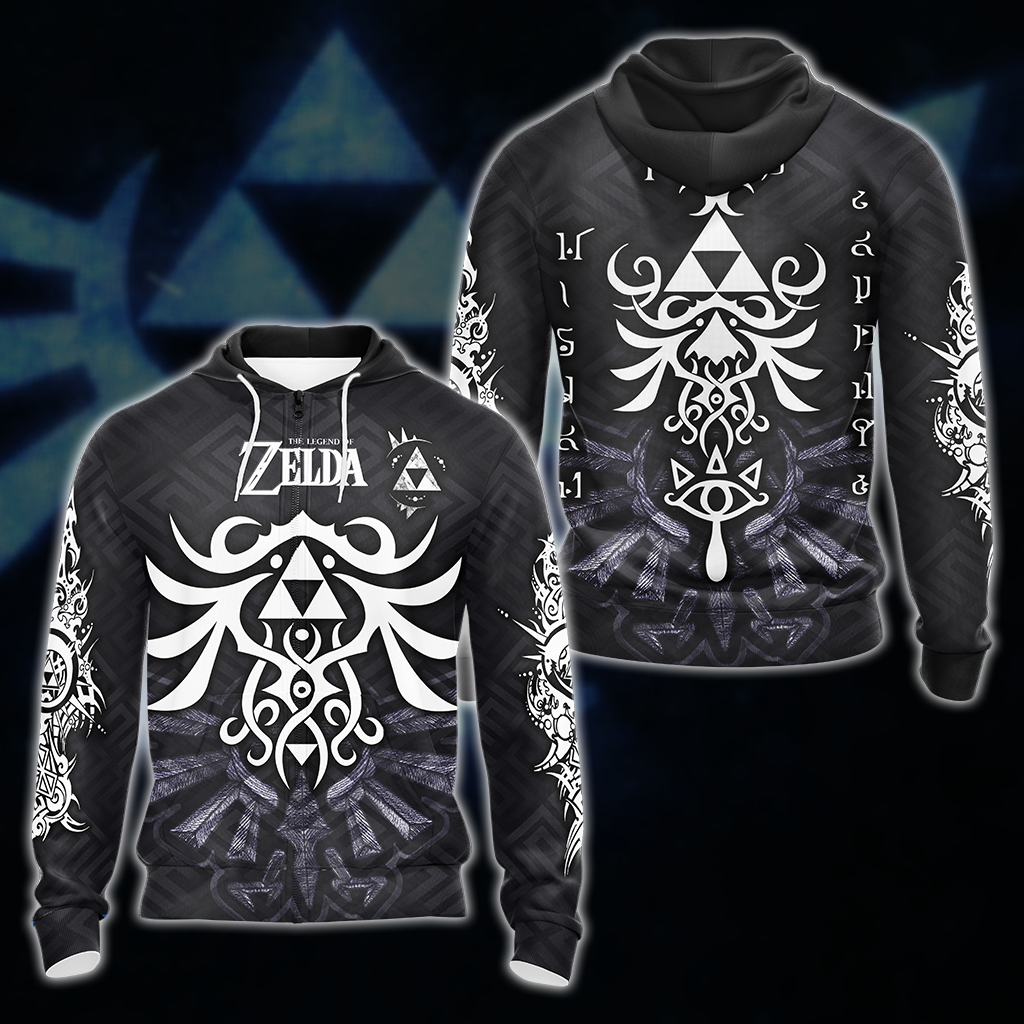 Legend of Zelda All Over Print T-shirt Tank Top Zip Hoodie Pullover Hoodie Hawaiian Shirt Zip Hoodie S