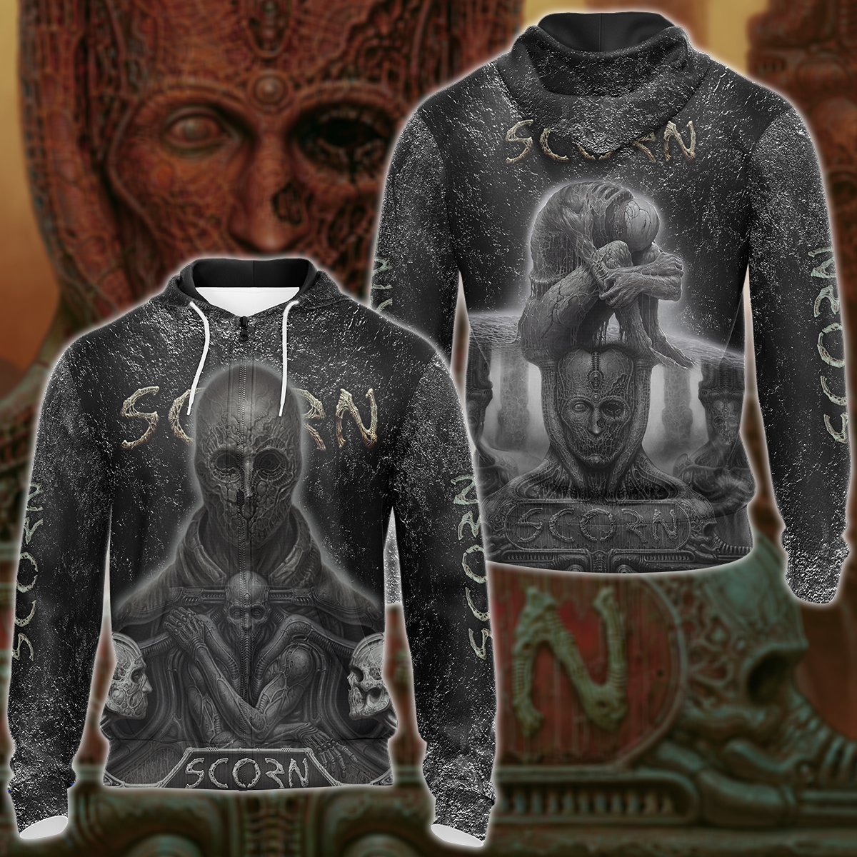 Scorn Video Game 3D All Over Print T-shirt Tank Top Zip Hoodie Pullover Hoodie Hawaiian Shirt Beach Shorts Jogger Zip Hoodie S