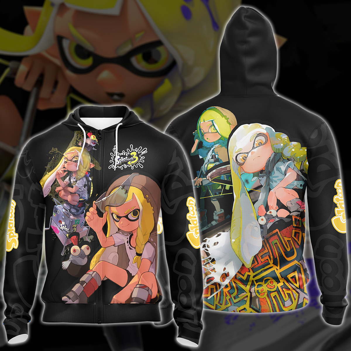 Splatoon 3 Video Game 3D All Over Printed T-shirt Tank Top Zip Hoodie Pullover Hoodie Hawaiian Shirt Beach Shorts Jogger Zip Hoodie S