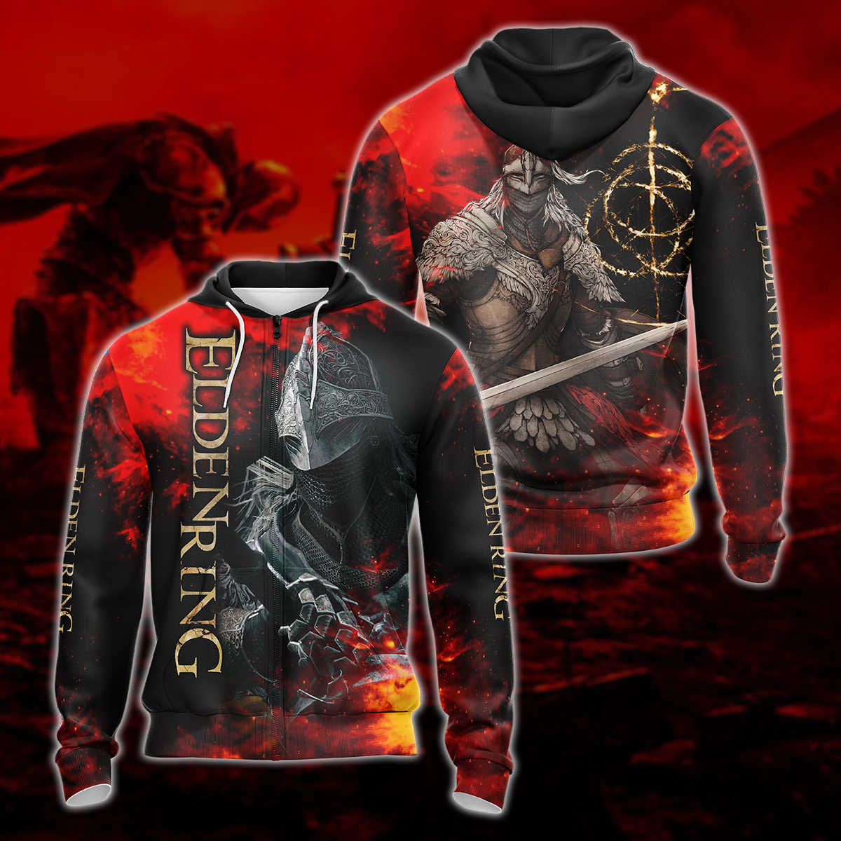 Elden Ring 3D All Over Print T-shirt Tank Top Zip Hoodie Pullover Hoodie Hawaiian Shirt Beach Shorts Jogger Zip Hoodie S