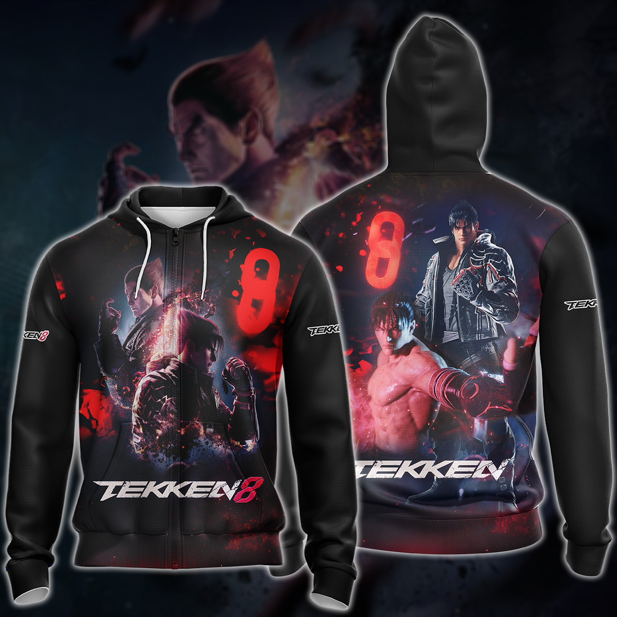 Tekken 8 Video Game 3D All Over Printed T-shirt Tank Top Zip Hoodie Pullover Hoodie Hawaiian Shirt Beach Shorts Jogger Zip Hoodie S