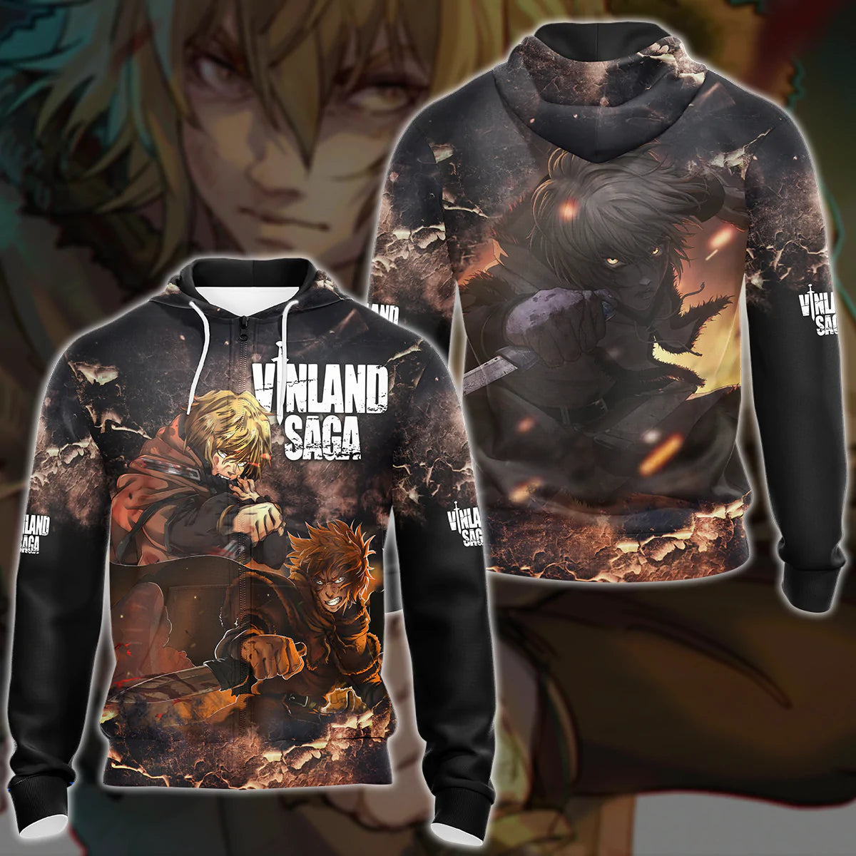 Vinland Saga Anime Manga 3D All Over Print T-shirt Tank Top Zip Hoodie Pullover Hoodie Hawaiian Shirt Beach Shorts Jogger Zip Hoodie S