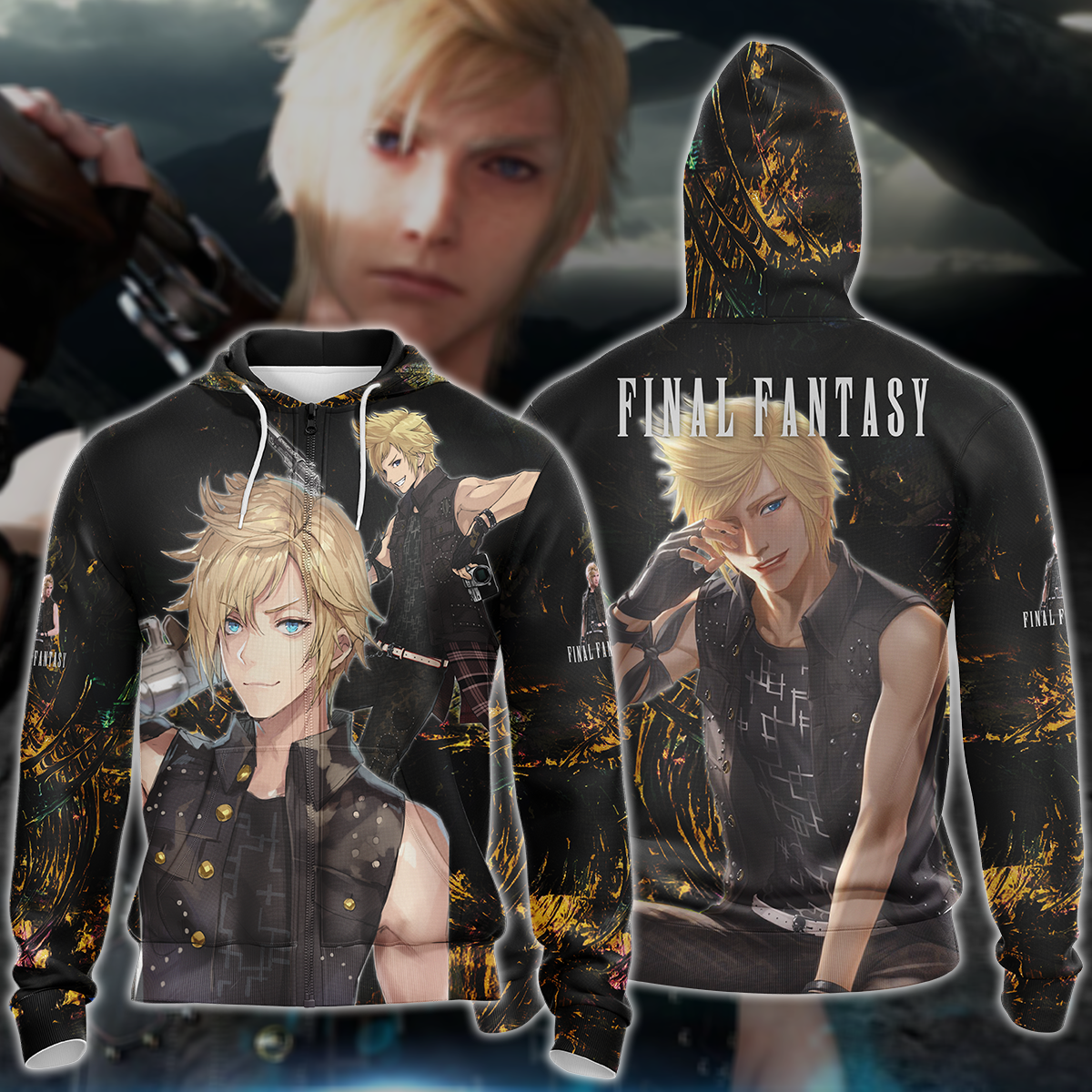 Final Fantasy XV Prompto Argentum Video Game 3D All Over Print T-shirt Tank Top Zip Hoodie Pullover Hoodie Hawaiian Shirt Beach Shorts Jogger Zip Hoodie S