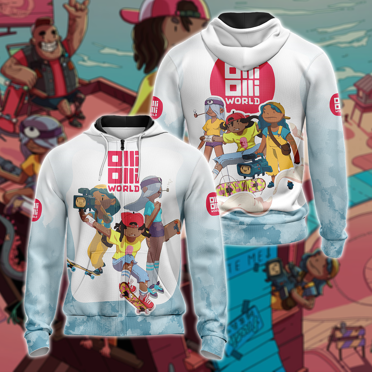 OlliOlli World 3D All Over Print T-shirt Tank Top Zip Hoodie Pullover Hoodie Hawaiian Shirt Beach Shorts Jogger Zip Hoodie S