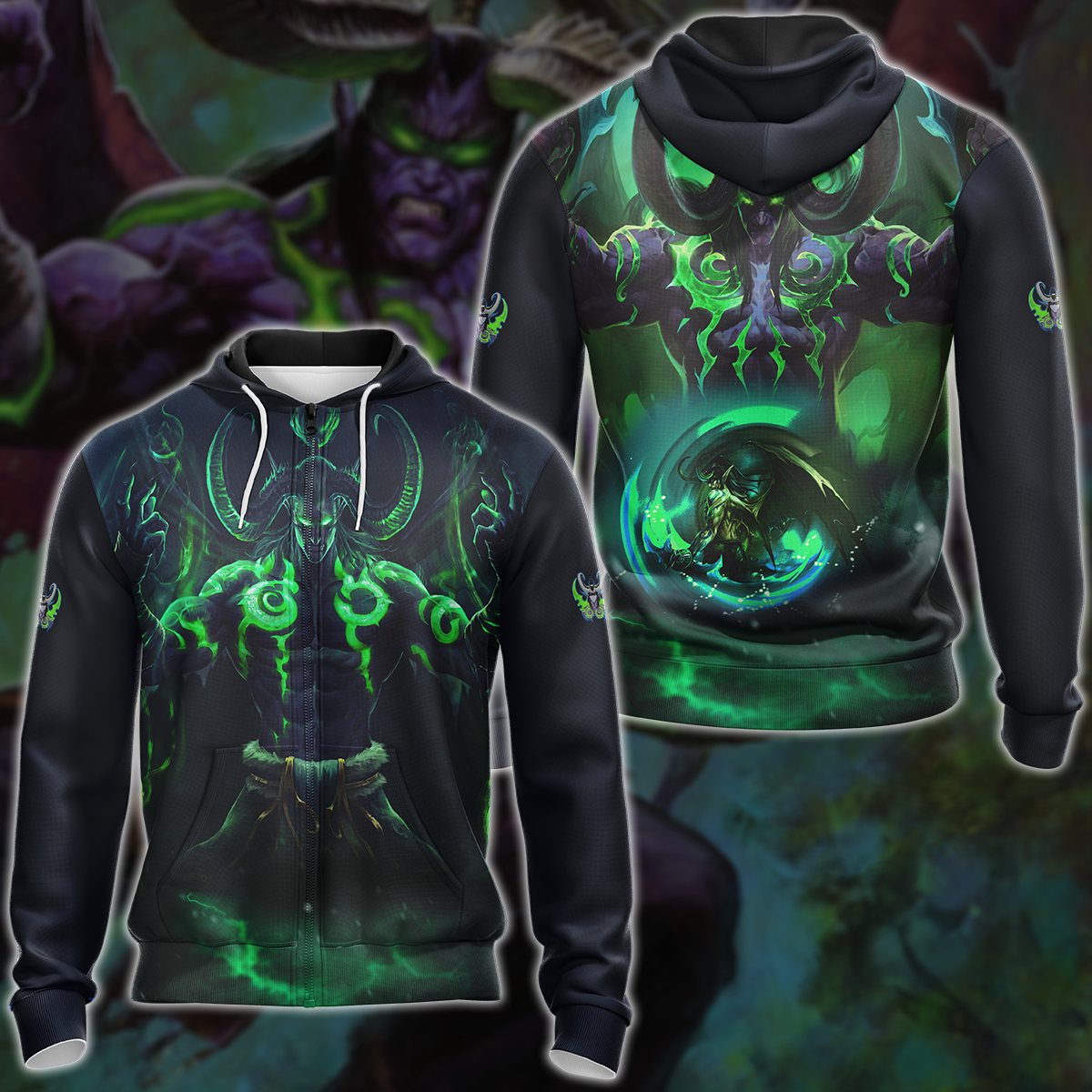World Of Warcraft Illidan Stormrage Video Game 3D All Over Print T-shirt Tank Top Zip Hoodie Pullover Hoodie Hawaiian Shirt Beach Shorts Jogger Zip Hoodie S