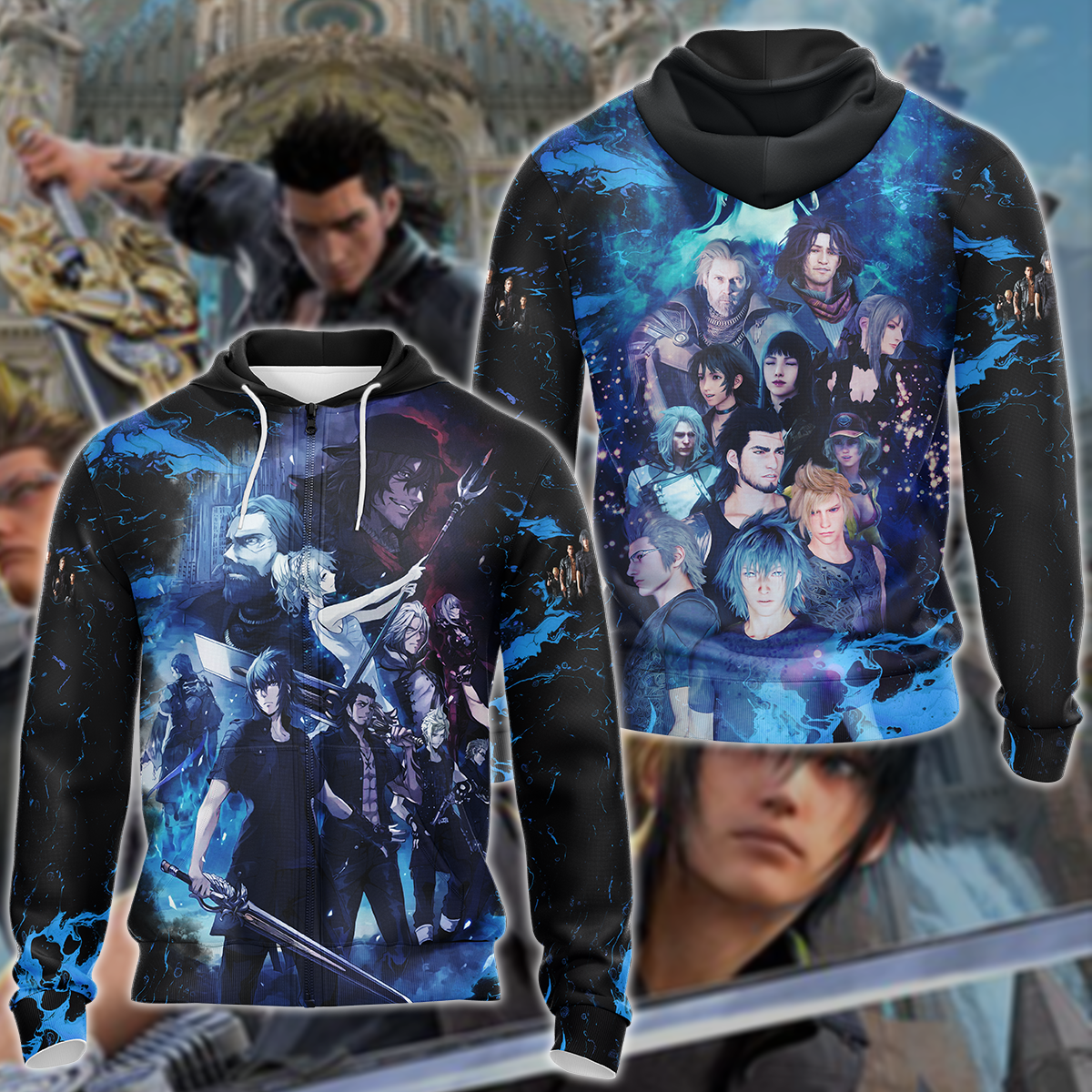 Final Fantasy XV Video Game 3D All Over Print T-shirt Tank Top Zip Hoodie Pullover Hoodie Hawaiian Shirt Beach Shorts Jogger Zip Hoodie S