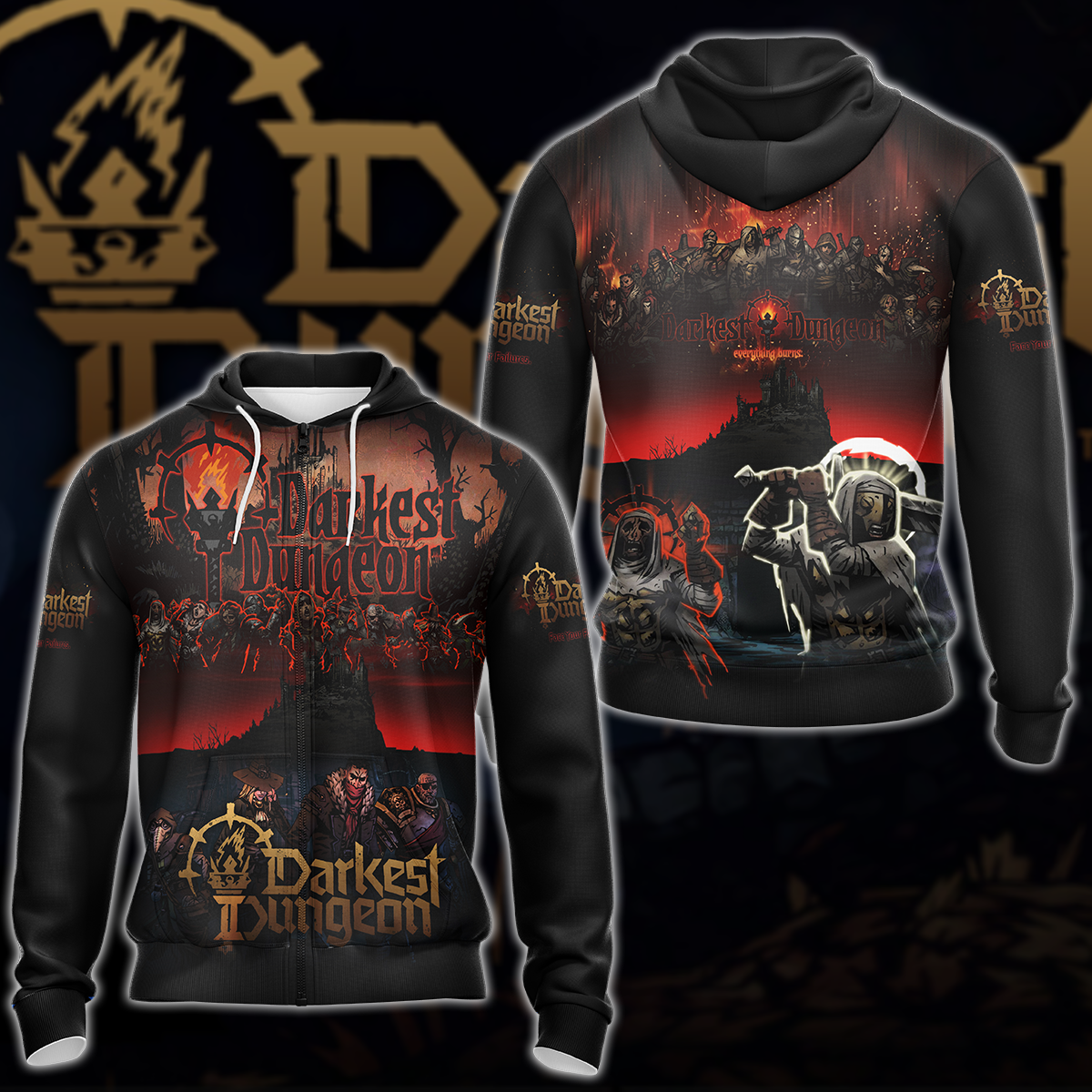 Darkest Dungeon Video Game 3D All Over Print T-shirt Tank Top Zip Hoodie Pullover Hoodie Hawaiian Shirt Beach Shorts Jogger Zip Hoodie S
