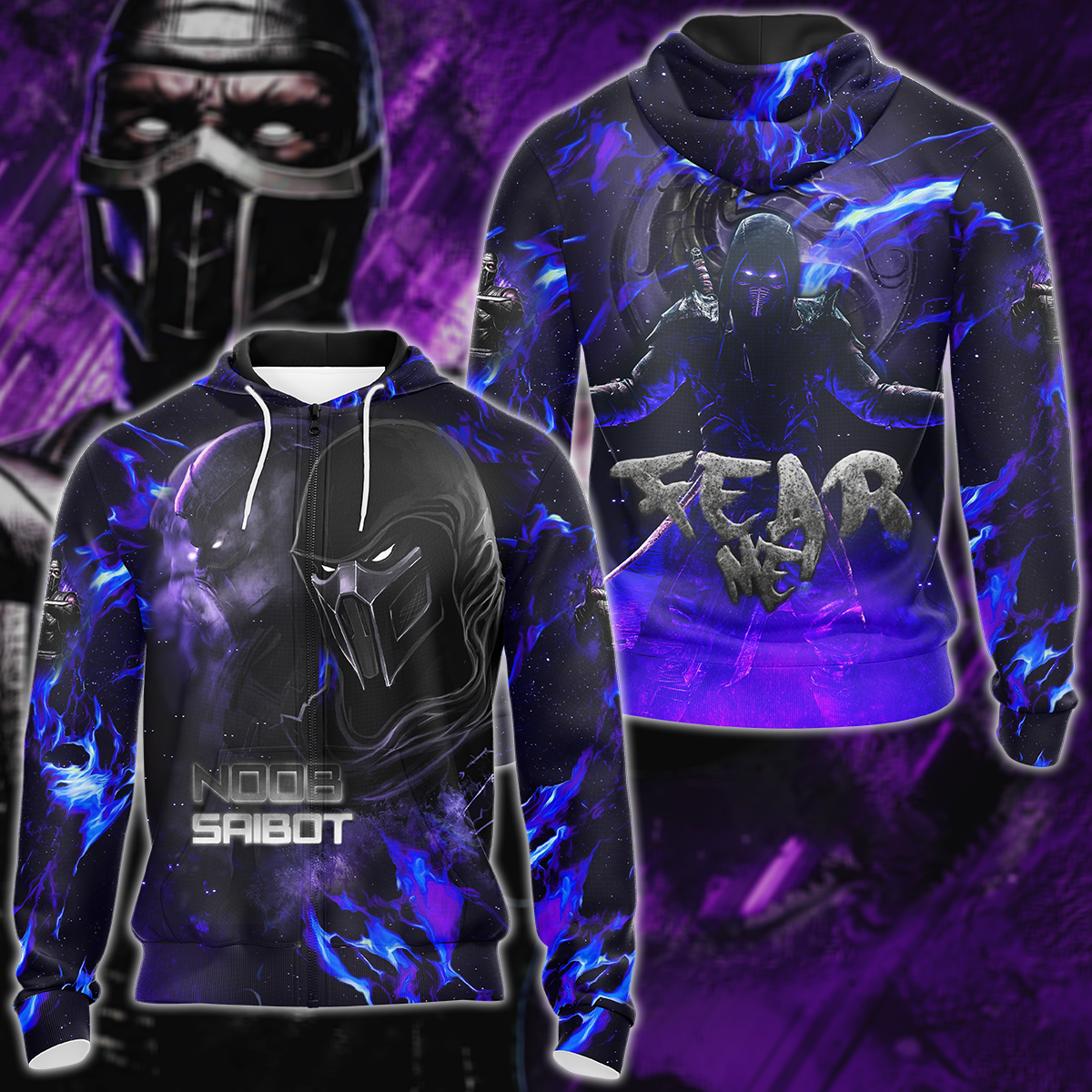 Mortal Kombat: Noob Saibot 3D All Over Print T-shirt Tank Top Zip Hoodie Pullover Hoodie Hawaiian Shirt Beach Shorts Jogger Zip Hoodie S