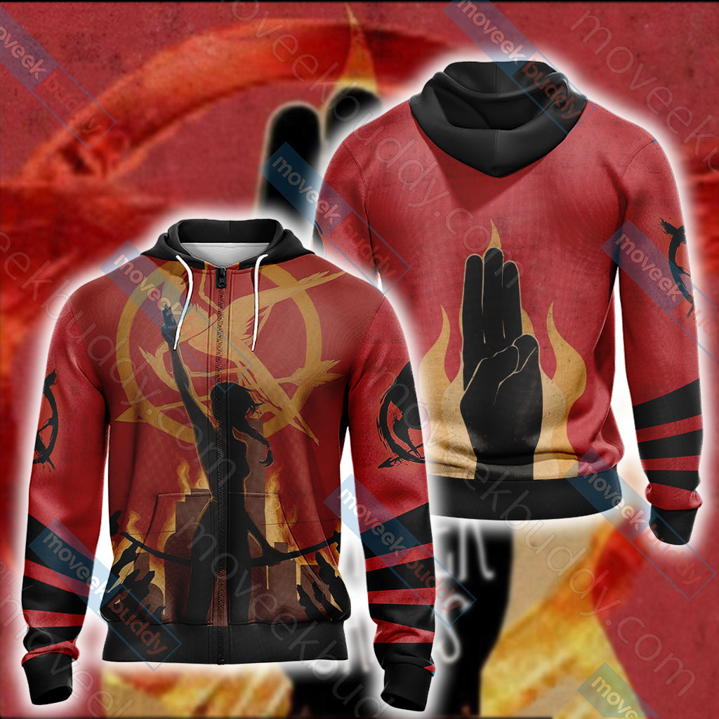 The Hunger Games New Look Unisex 3D T-shirt Zip Hoodie XS