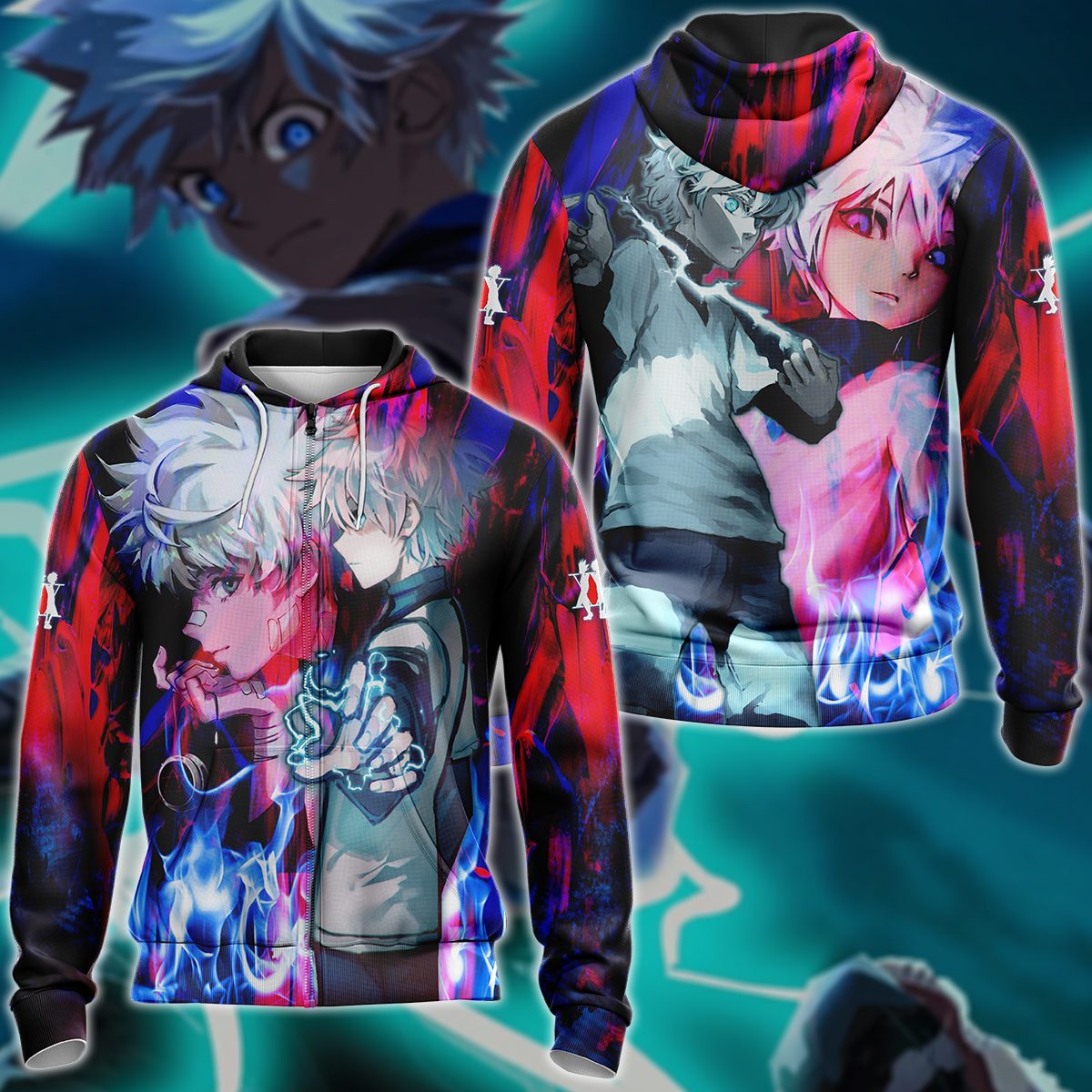 Hunter x Hunter Killua 3D All Over Print T-shirt Tank Top Zip Hoodie Pullover Hoodie Hawaiian Shirt Beach Shorts Jogger Zip Hoodie S