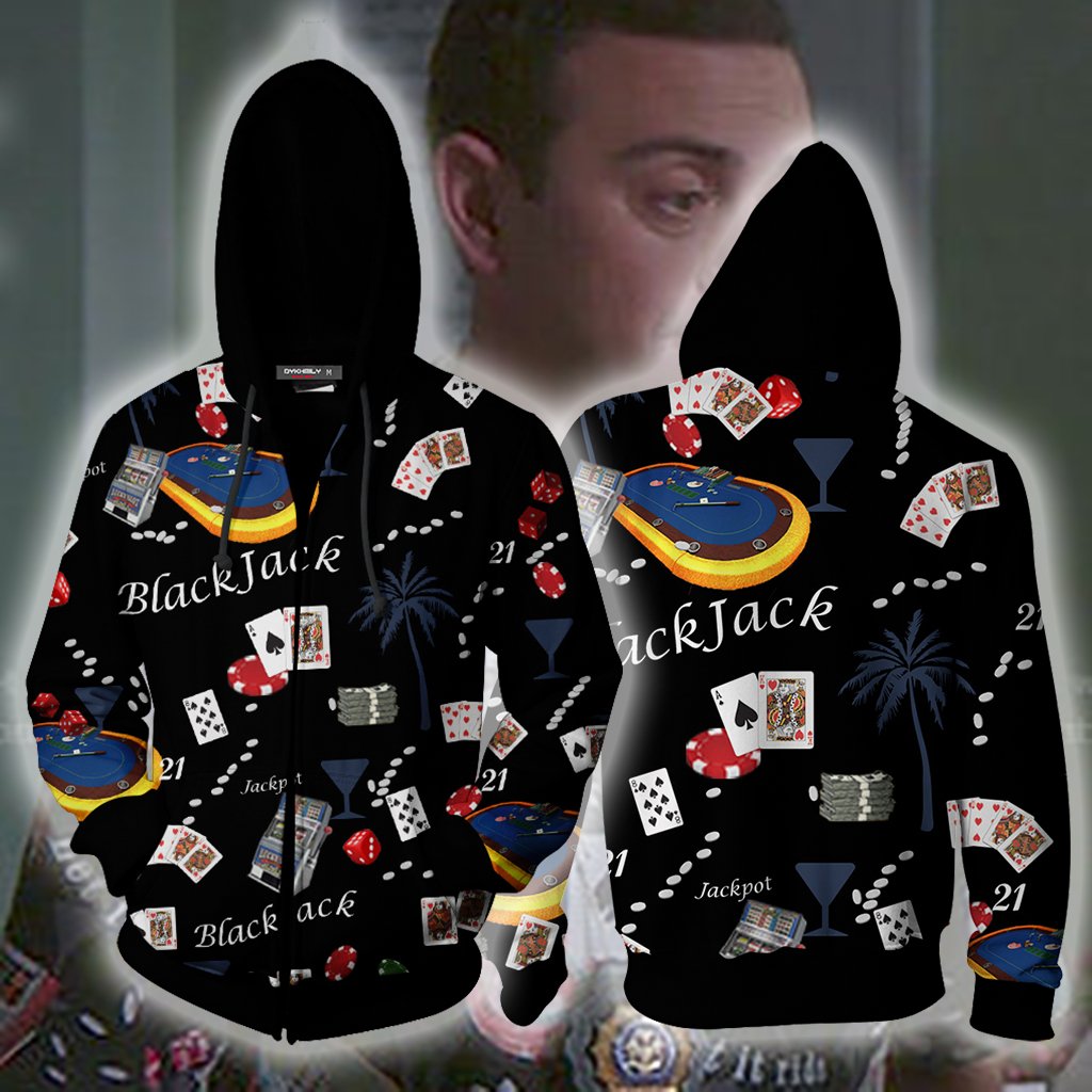 Brooklyn 99: Boyle's Blackjack Shirt Cosplay Zip Up Hoodie Jacket XS