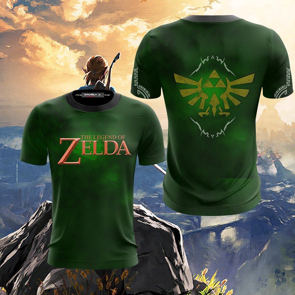 The Legend Of Zelda Wing Crest Unisex 3D T-shirt S Green