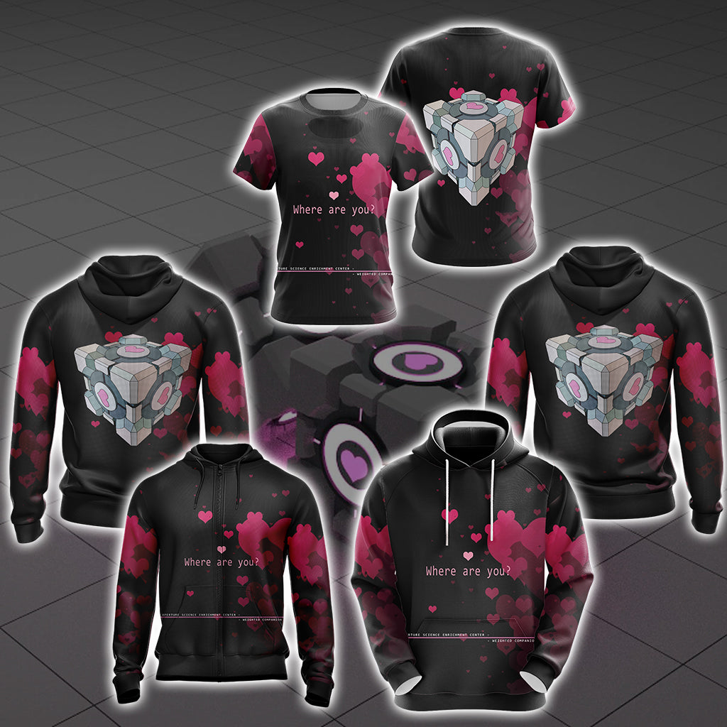 Portal Companion Cube Unisex 3D T-shirt