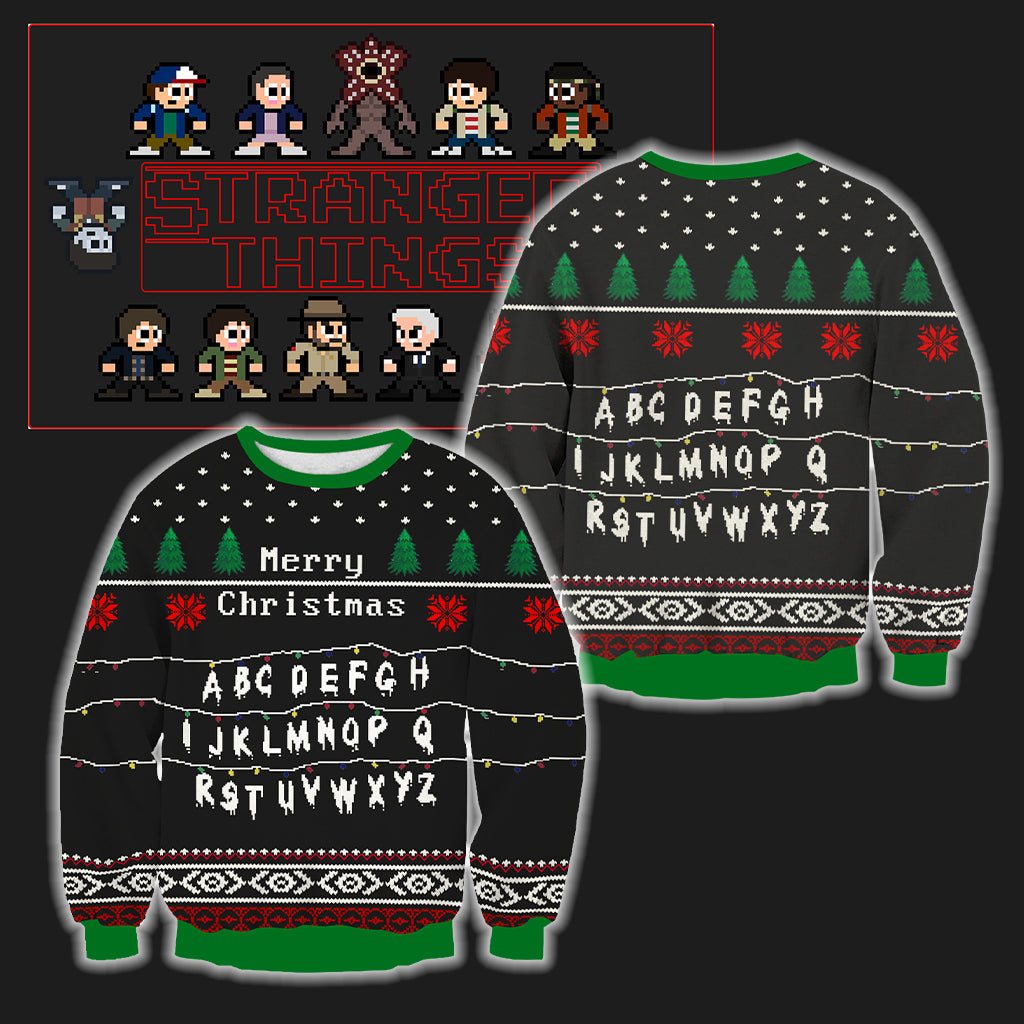 Merry Christmas Stranger Things 3D Sweater S