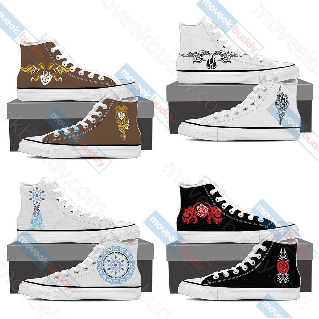RWBY Ruby Rose Symbol High Top Shoes