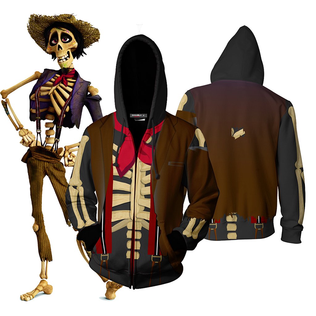 Coco H̩ctor (Gael GarcÌ?a Bernal) Cosplay Zip Up Hoodie Jacket XS