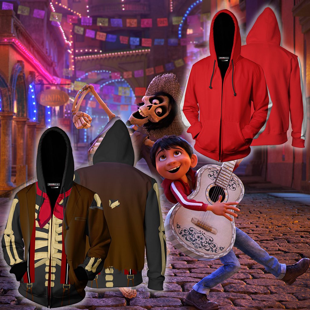 Coco H̩ctor (Gael GarcÌ?a Bernal) Cosplay Zip Up Hoodie Jacket