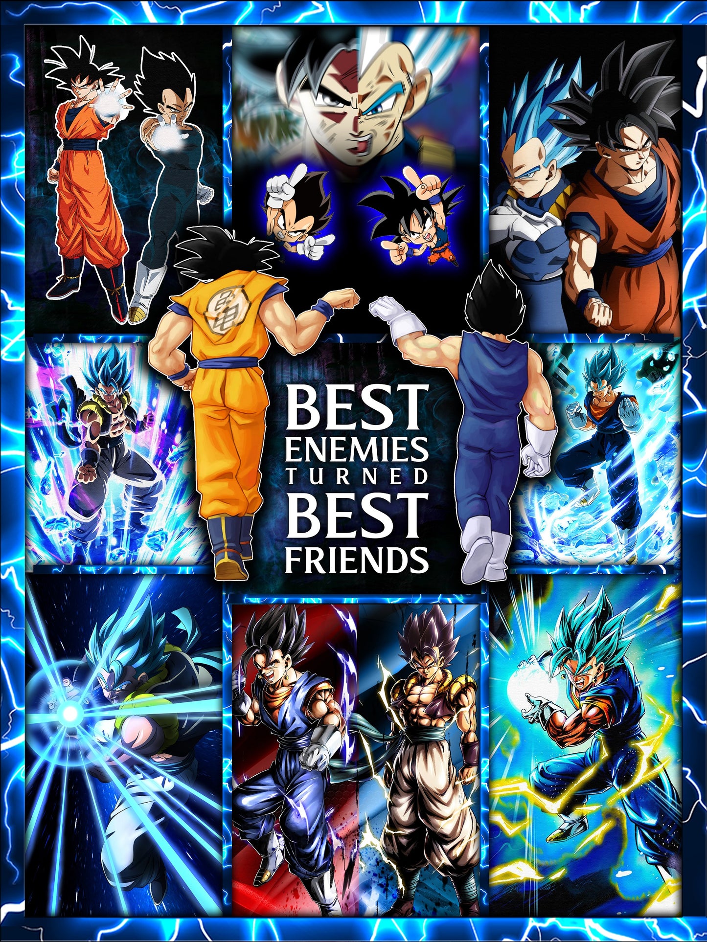Dragon Ball Goku Vegeta Friendship And Gogeta Vegito Fushion 3D Bed Set