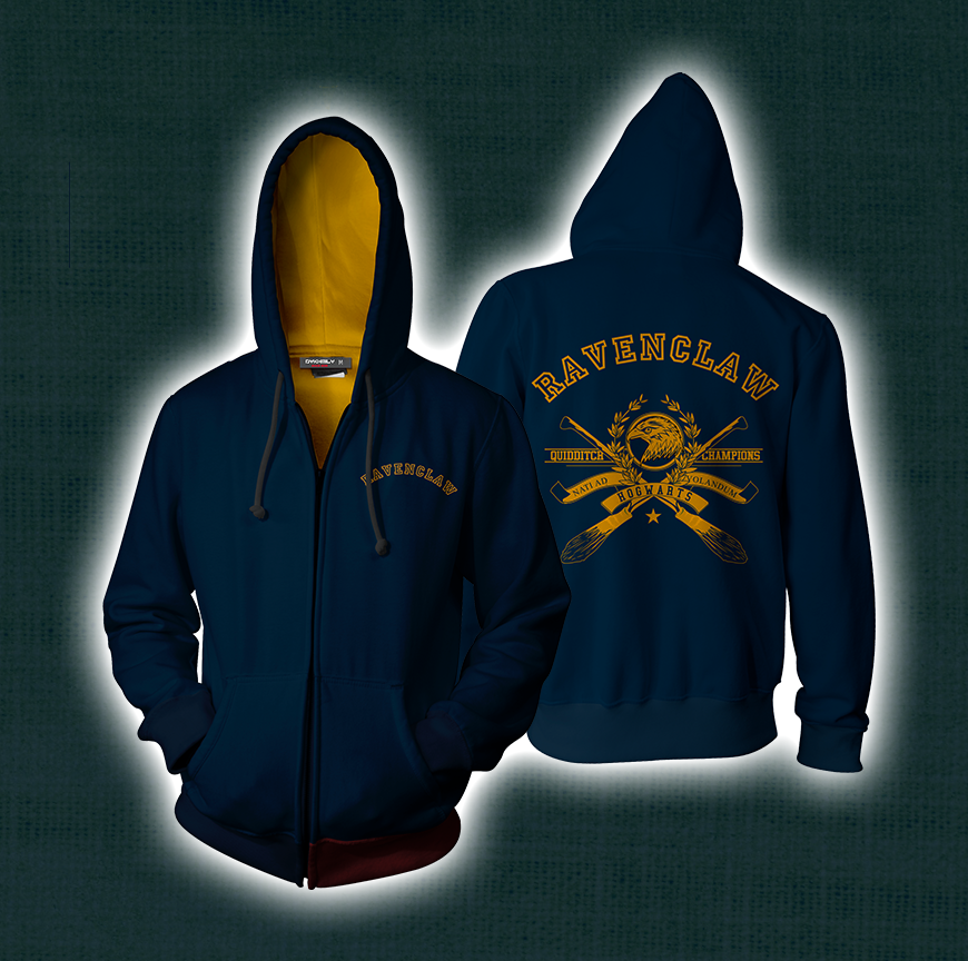 Quidditch Champion Ravenclaw Team Harry Potter Zip Up Hoodie XS