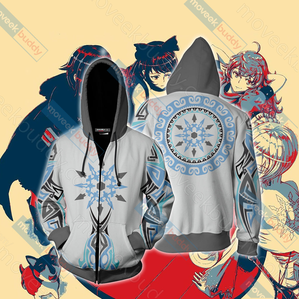 RWBY Weiss Schnee Symbol Unisex 3D T-shirt Zip Hoodie XS