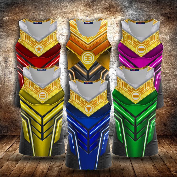 Power Ranger ZEO Cosplay 3D Tank Top S Red Ranger