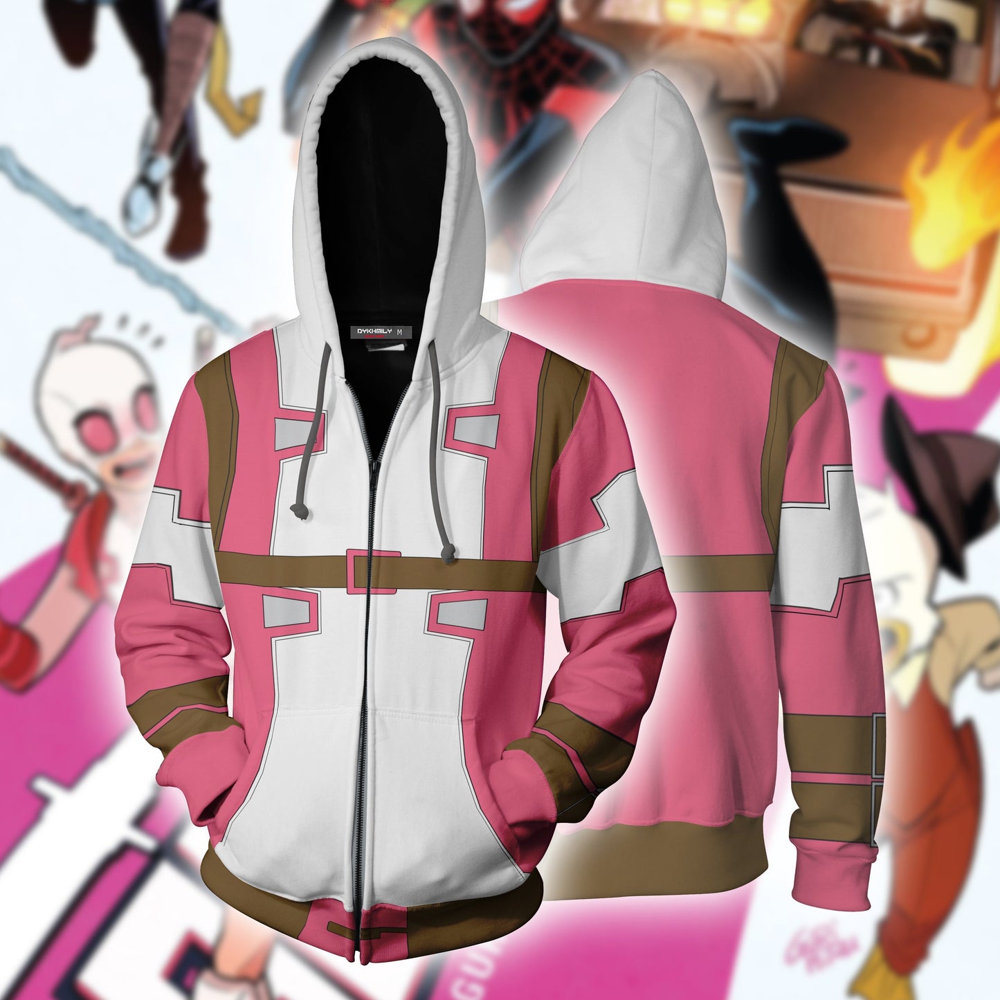 GwenPool Cosplay Zip Up Hoodie Jacket XS