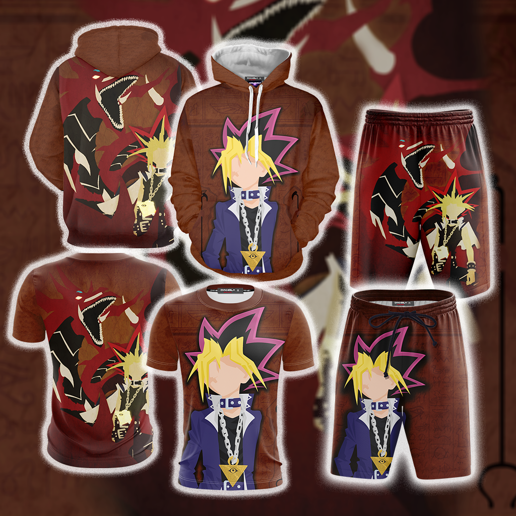 Yu-Gi-Oh! Yugi Muto And Slifer The Sky Dragon 3D T-shirt