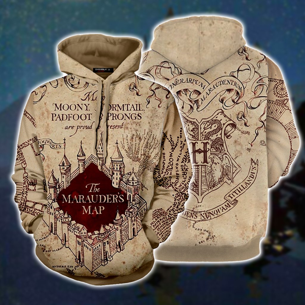 The Marauder's Map Harry Potter Unisex 3D T-shirt Hoodie S