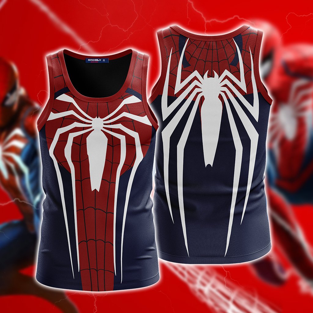 Spider-Man Cosplay PS4 Advanced Suit New Look 3D Hoodie Tank Top S