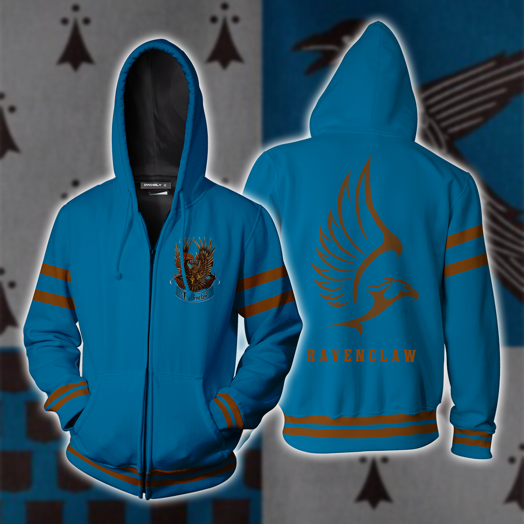 Ravenclaw Hogwarts Harry Potter New Collection Zip Up Hoodie S