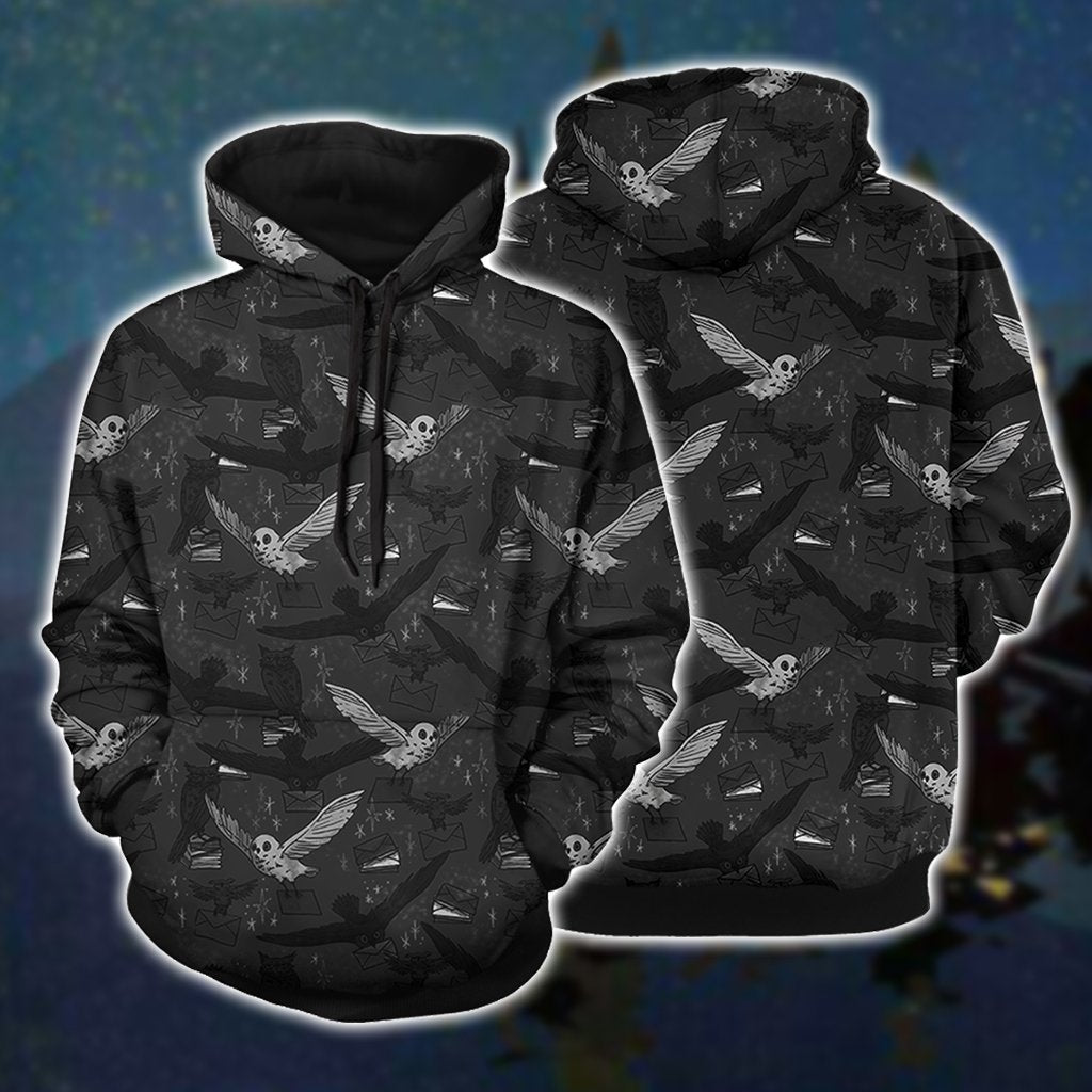 Hedwig Owl Seamless Harry Potter Unisex 3D T-shirt Hoodie S