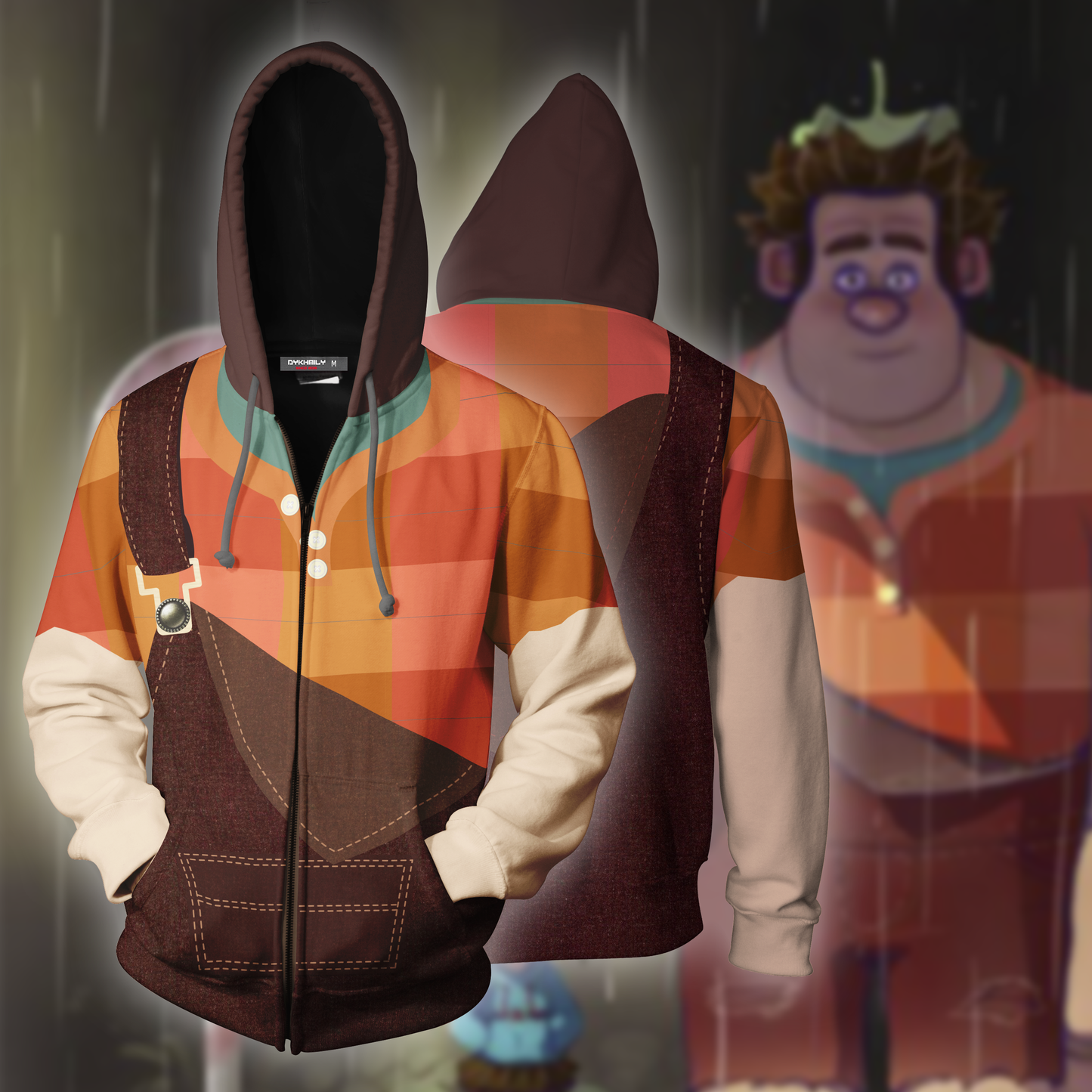 Ralph Cosplay Wreck It Ralph Zip Up Hoodie Jacket XS