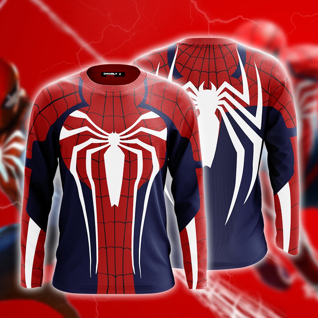 Spider-Man Cosplay PS4 Advanced Suit New Look 3D Hoodie Long Sleeve Shirt S