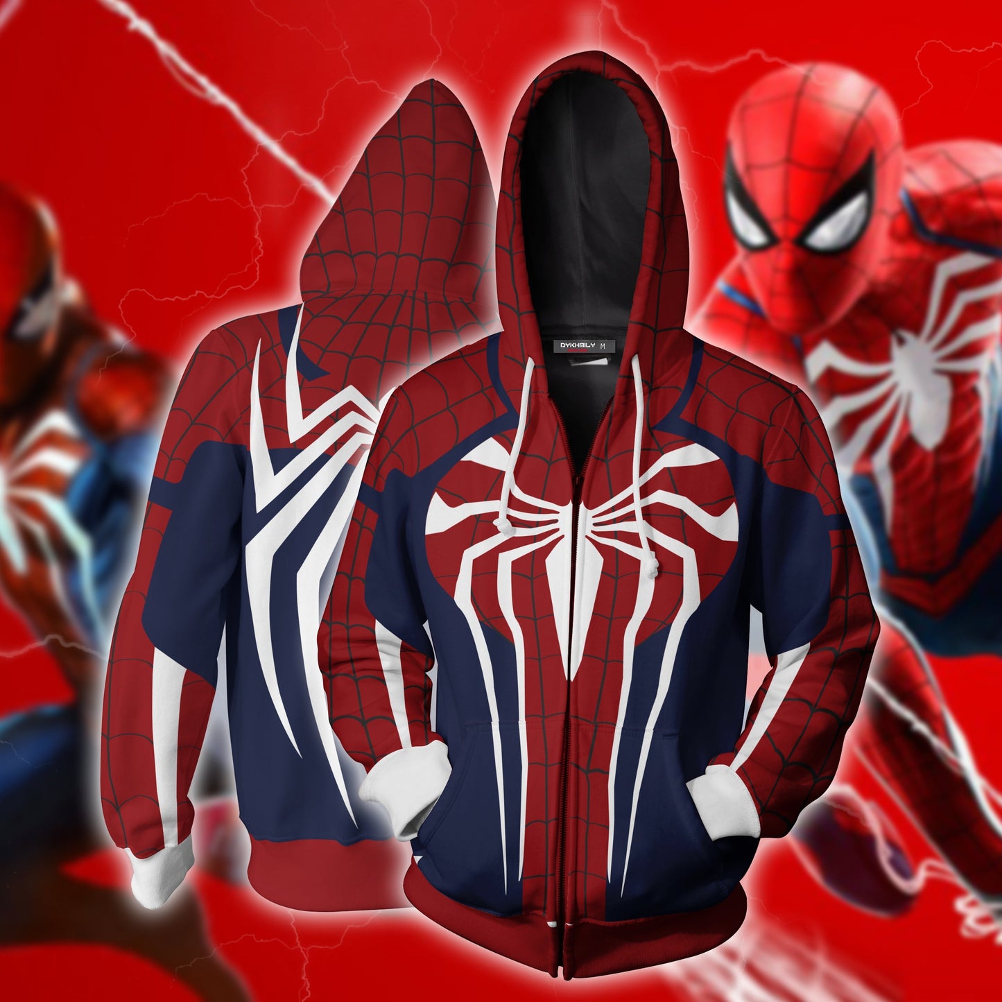 Spider-Man Cosplay PS4 Advanced Suit New Look 3D Hoodie Long Sleeve Shirt 3XL