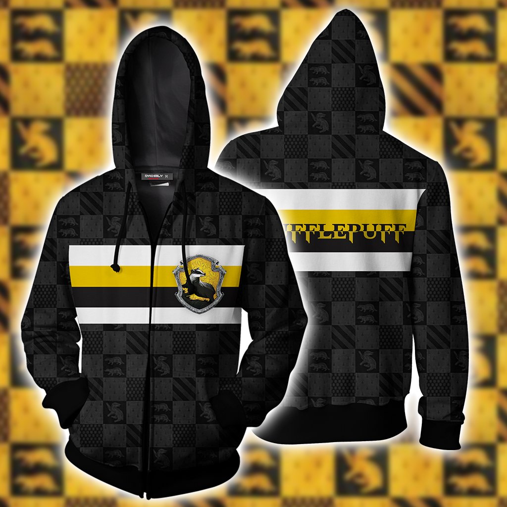 Hufflepuff House Harry Potter Simple Style Zip Up Hoodie S