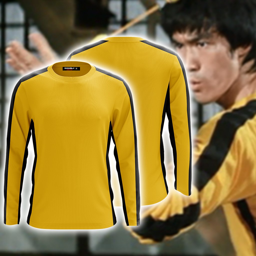 Game Of Death Bruce Lee Kung Fu Version Cosplay 3D Long Sleeve Shirt US/EU S (ASIAN L)