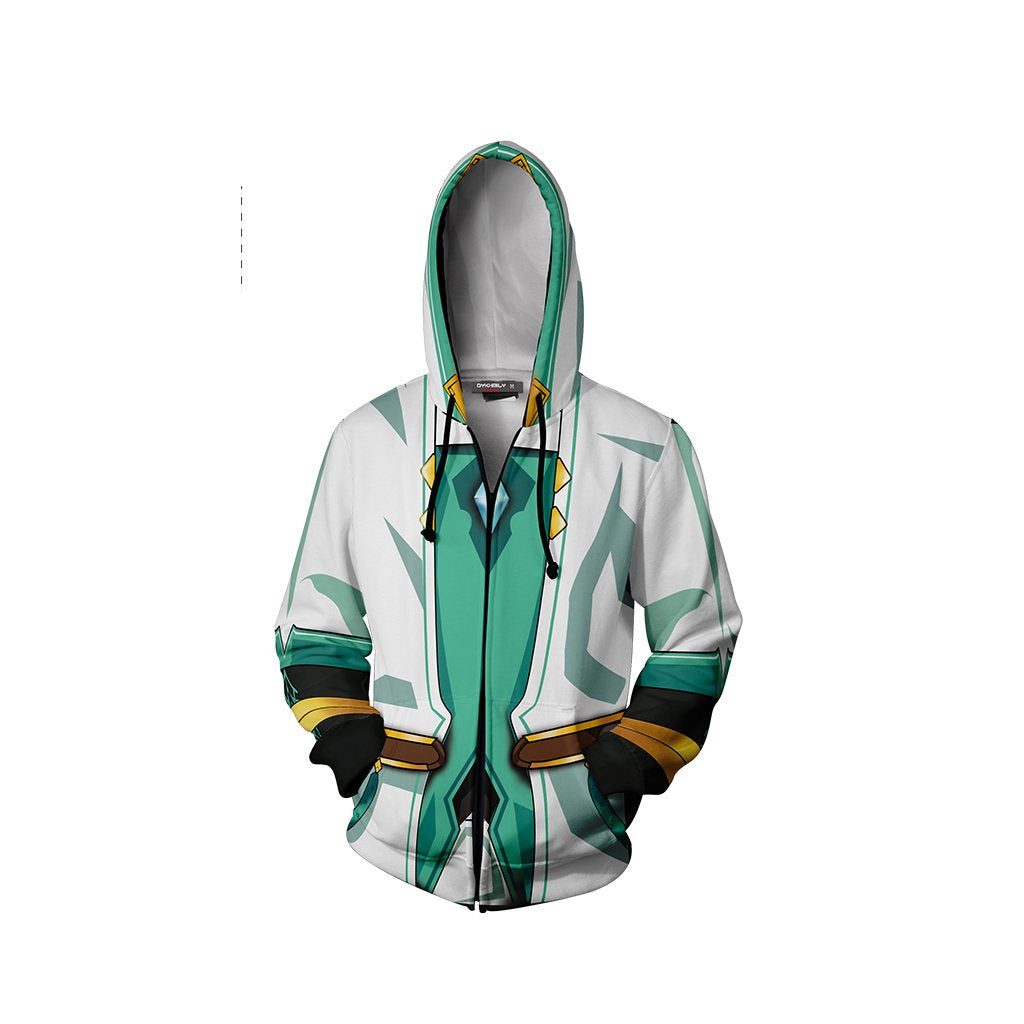 Elsword Ain Cosplay Zip Up Hoodie Jacket