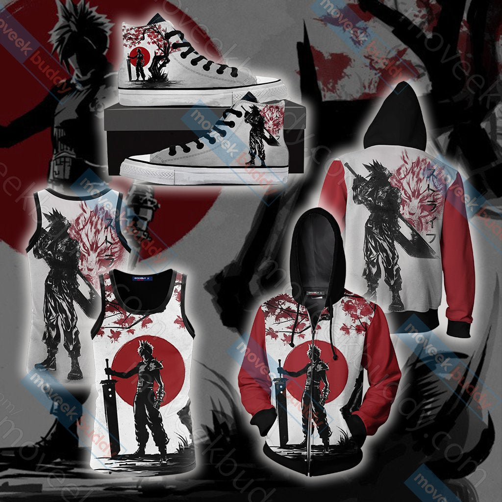 Final Fantasy 7 Cloud Strife T-shirt Zip Hoodie Pullover Hoodie