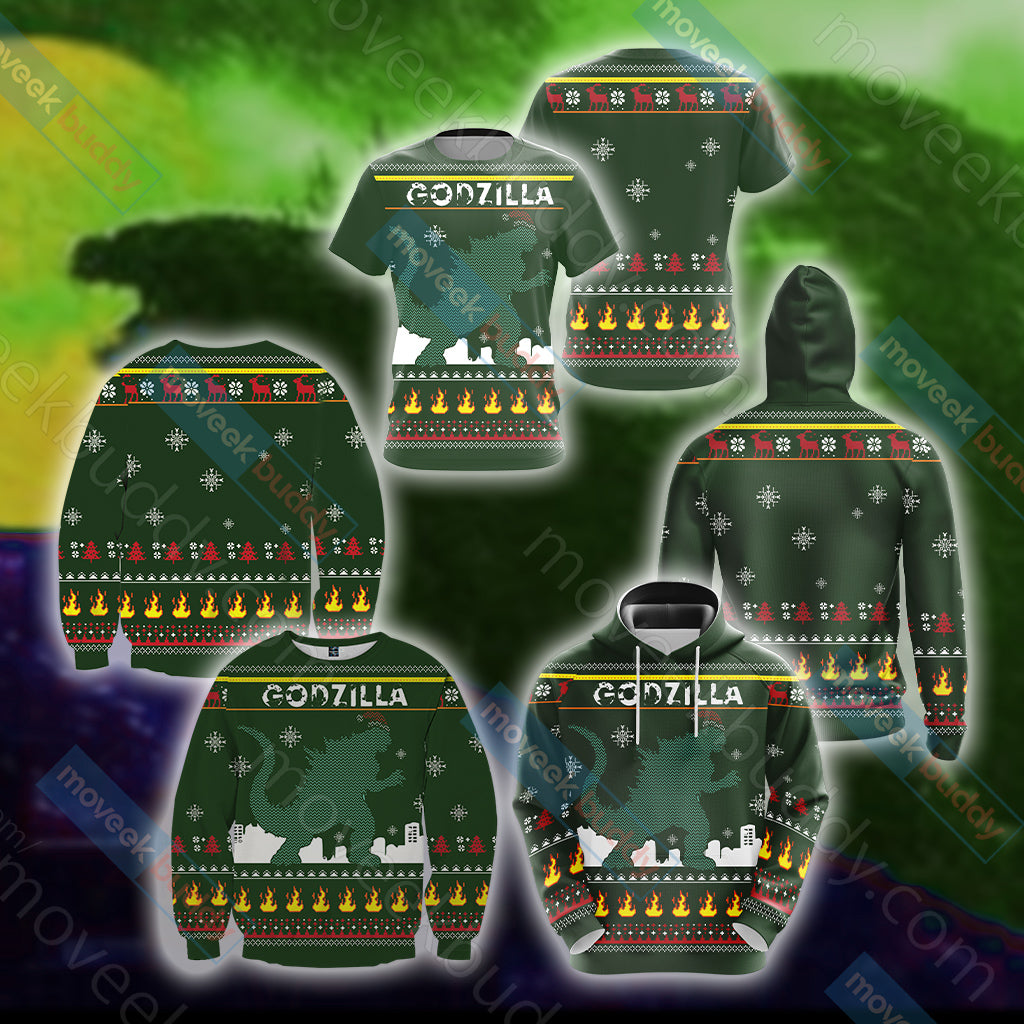 Godzilla King Of The Monsters Knitting Style Unisex 3D Sweater
