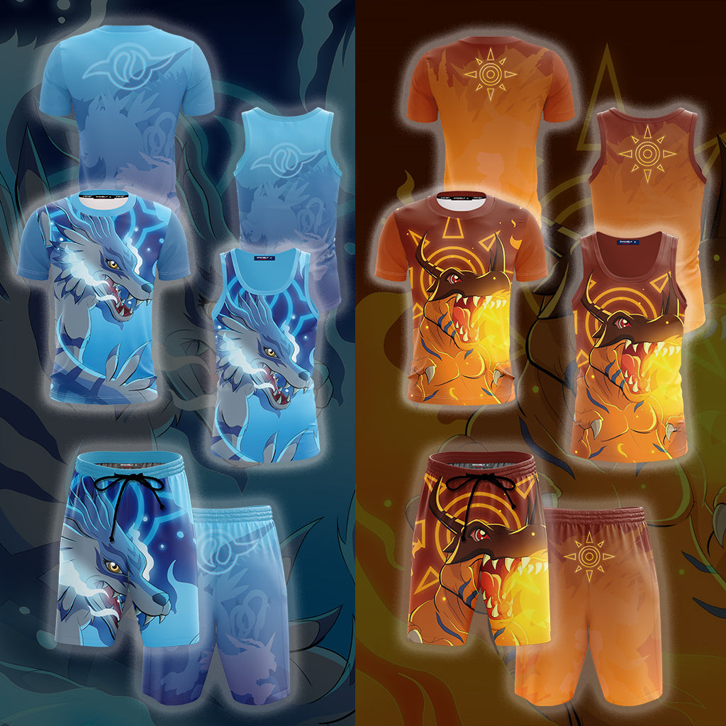 Digimon Garurumon 3D T-shirt Tank Top Hoodie Beach Shorts Joggers