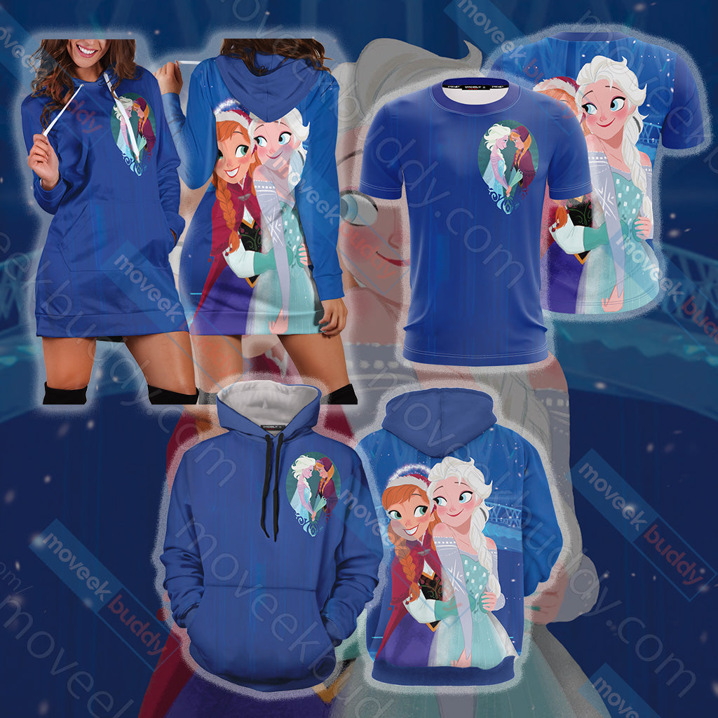 Frozen - Elsa And Anna 3D Hoodie Dress