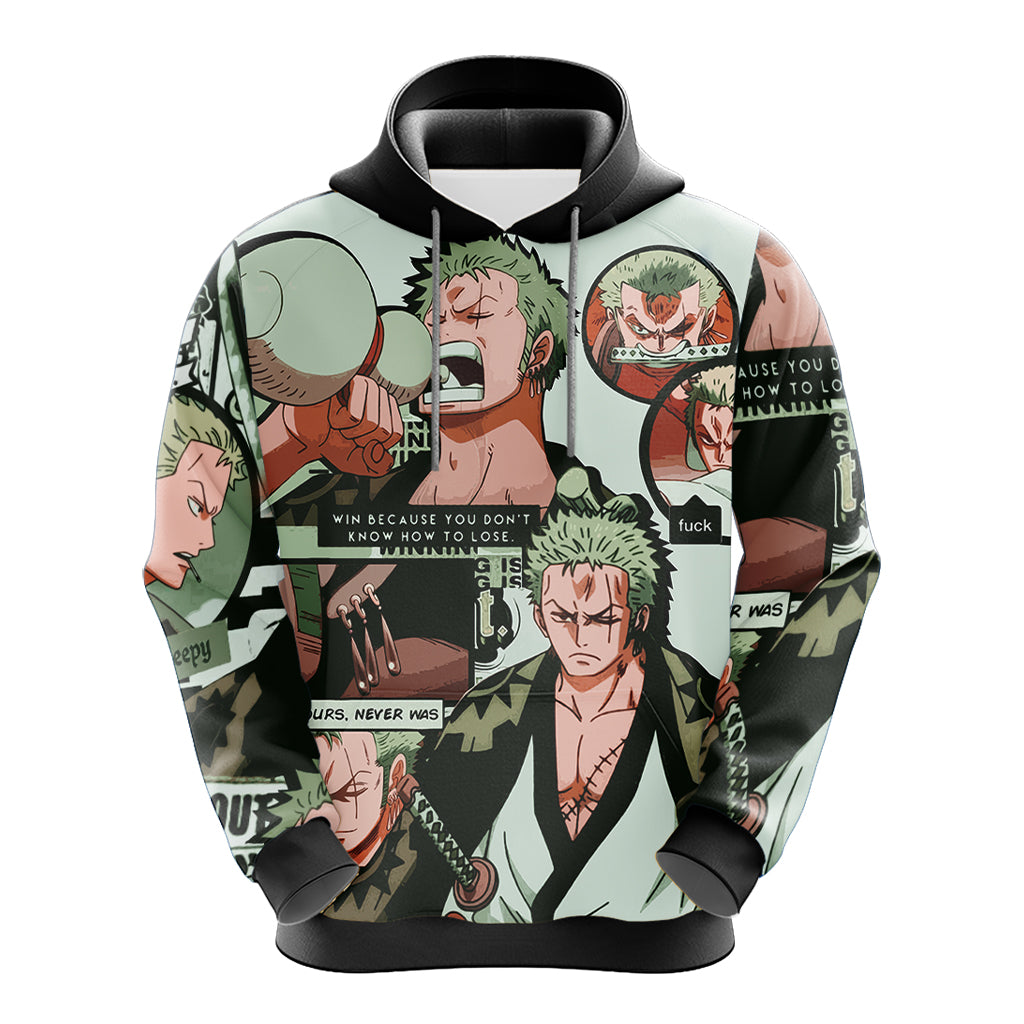 One Piece Roronoa Zoro Unisex 3D T-shirt Zip Hoodie Pullover Hoodie