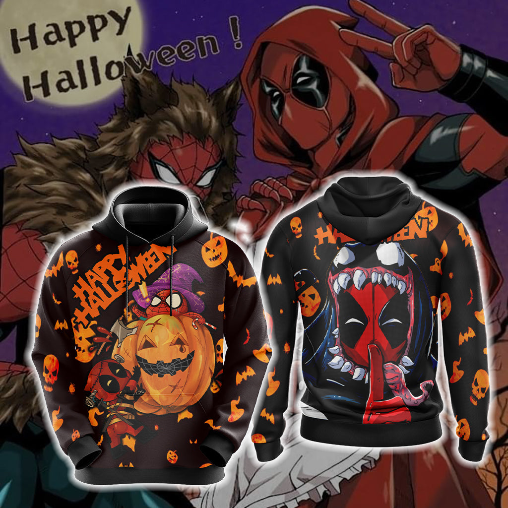Deadpool x Spider Man - Halloween Unisex 3D T-shirt Hoodie S