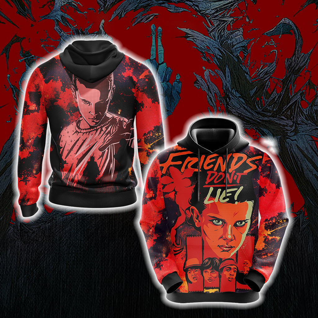 Stranger Things Friends Don't Lie Unisex 3D T-shirt Hoodie S